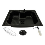 Cuba Gourmet Cozinha Aço Inox Com Acessórios 60x42cm Preta Cor Aço Inox Preto