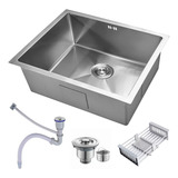Cuba Gourmet Pia Inox Quadrada Cozinha Luxo 50x45 Acessórios