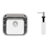 Cuba Inox Cozinha 40x34x14 E Dosador Alto Brilho Tramontina