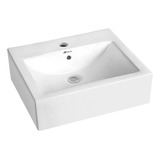 Cuba Lavabo Banheiro Cerâmica Louça Retangular Branca Apoio Cor Branco