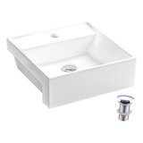 Cuba Louça Semi Encaixe Porcelana Apoio Branca Válvula Click