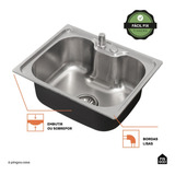 Cuba Para Cozinha Gourmet Pia Aço Inox Com Acessórios E Tábua De Corte Nawa 50 Cm Pingoo casa Kithca32sda17