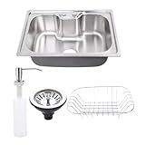 Cuba Pia Aço Inox 201 Gourmet Para Cozinha Bancada Embutir Ou Sobrepor Com Acessórios Tamanho 50 X 40 Cm