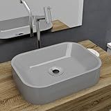 Cuba Pia De Apoio Retangular 36x27cm Luna Cinza Para Banheiro