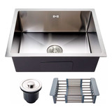 Cuba Pia Gourmet Quadrada Cozinha Luxo Com Acessórios 50x45 Inox 304 Prata Revomax