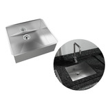 Cuba Quadrada Embutir Pia 40x35 Cozinha Aço Inox Escovada