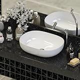 Cuba Sobrepor Banheiro De Cerâmica Verona Mármore Sintético Branco