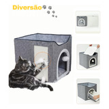 Cubo Cão Gato Brinquedo Dobrável Lavável Ninho Arranhador