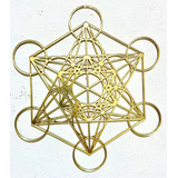 Cubo De Metatron Dourado Mandala Para