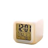 Cubo Relógio Da Mesa Digital Despertador Led 7 Cores