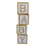 Cubos Baby Mdf Decoração Festa Chá Revelação Mdf Branco
