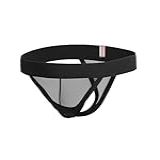 Cueca Fio Dental Masculina Transparente Beebas Preta M 40 