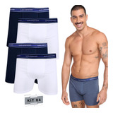 Cueca Lupo Kit 4 Cuecas Boxer Lupo Algodão Box Masculina 523