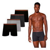 Cueca Lupo Kit 4 Cuecas Boxer Lupo Algodão Box Masculina 523
