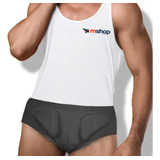 Cueca Para Hérnia Inguinal Dupla Com Suporte Maciço Preta