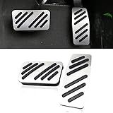 Cueclue Pack 2 Almofadas De Pedal Antiderrapantes Para Carro Sem Perfuração De Alumínio à Prova D água Freio A Gás Kit De Almofadas Decorativas Para Pedal Para Chevrolet Blazer Prata 