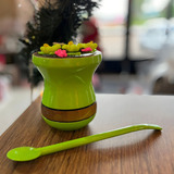 Cuia D Chimarrão Limão Neon Tapa erva Biscuit E Bomba Inox