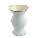 Cuia De Cerâmica Lisa Sem Relevo Com Platina 350ml Branco Mondoceram