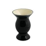 Cuia De Cerâmica Lisa Sem Relevo Com Platina 350ml Preto Mondoceram