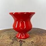 Cuia De Chimarrão Mate Terere Imbuia Nobre Pé Alto Grande Premium Vermelho