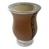 Cuia De Chimarrão Tradicional Revestida Marrom Tapa Erva