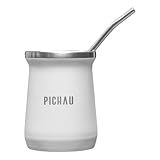 Cuia Mate Pichau HR60 De Aço Inox Alta Durabilidade Ideal Para Chimarrão Ou Tereré 236ml Branco PG HR60 WH01