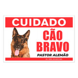 Cuidado Cão Bravo Pastor Alemão Placas