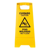 Cuidado Piso Molhado Placa Sinalizadora Cor Amarelo Esc