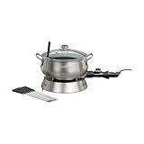 Cuisinart Panela Elétrica Com Acessórios Para Fondue Em Aço Escovado 1000W Kit Fondue Com 8 Garfos Elétrica 127V