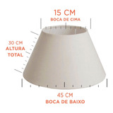 Cupula De Abajur Grande 30x15x45cm Tecido