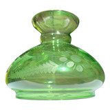 Cúpula Vidro Verde Lapidada Cristal 13