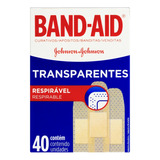 Curativo Transparente Band aid 1 9cm X 7 6cm Caixa 40 Unidades