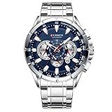 CURREN 8363 Relógio Masculino De Pulso- De Quartzo Com Pulseira De Aço Inoxidável