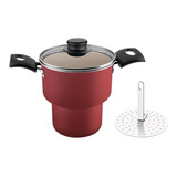 Cuscuzeira 14cm 1 9l Turim Vermelho Antiaderente Tramontina