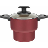Cuscuzeira De Aluminio Panela Cereja N 14 Antiaderente Cor Vermelho