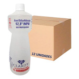 Cx 12un Álcool Etílico 1l Hidratado 92 Bactericida Limpeza