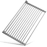 Cycleacc Escorredor De Louças Grande Expansível 60 Cm 33 Cm Escorredor De Pratos Sobre A Pia Aço Inoxidável 304 Engrossado Organizador Multiuso Escorredor Dobrável