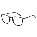 Cyxus Oculos Luz Azul Computador Para Homens E Mulheres Lentes Anti Reflexo Filtro UV Anti Fadiga Ocular Óculos De Armação Quadrada TR90 1 Preto Fosco 