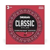 D Addario Cordas De Guitarra Clássicas De Nylon Para Estudantes EJ27N Tensão Normal 3 Conjuntos
