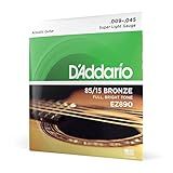 D Addario Cordas De Guitarra Cordas De Violão Bronze 85 15 Para Guitarra De 6 Cordas Tom Completo Brilhante EZ890 Super Leve 9 45