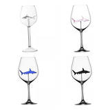 D Tom Conjunto De 4 Taças De Vinho Tubarão Transparente De