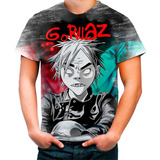 D1 Camiseta Camisa Personalizada Gorillaz Banda Roc 