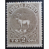 D3523 Noruega Fauna Rena Raro Tronso Postal etiqueta D