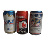 D7045 3 Latas De Cerveja Americana Vazias Busch Schmidt s
