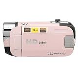 D90 1080P Câmera Digital De 16MP Filmadora Com Tela Giratória Zoom 16X HD Gravador De Vídeo Com Luz De Preenchimento Para Vários Ambientes Dia Ou Noite Róseo