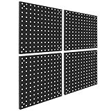 Daanxw Peg Board Painéis De Organização De Aço Ideal Para Armazenamento De Ferramentas De Garagem Organização De Escritório Sala De Artesanato Cozinha Pacote Com 4 Preto 4 12X12 