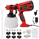 Daconovo Pulverizador De Tinta Pistola Elétrica De Pintura Em Spray HVLP 650W Recipiente De 1400ml Com 6 Bicos De Cobre 3 Efeitos De Pulverização Para Móveis Internos E Externos Cercas Paredes Tet