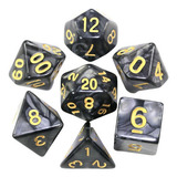 Dados Para Rpg Com Sete Preto C n Dourado