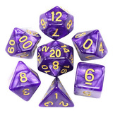 Dados Para Rpg Conjunto Com Sete Roxo C N Dourado