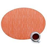 Daesar Placemats 6 Peças Jogo Americano De Plástico De Vinil De Mesa De Tecido Padrão Oval Jogo Americano De Natal Laranja 46 X 31 Cm